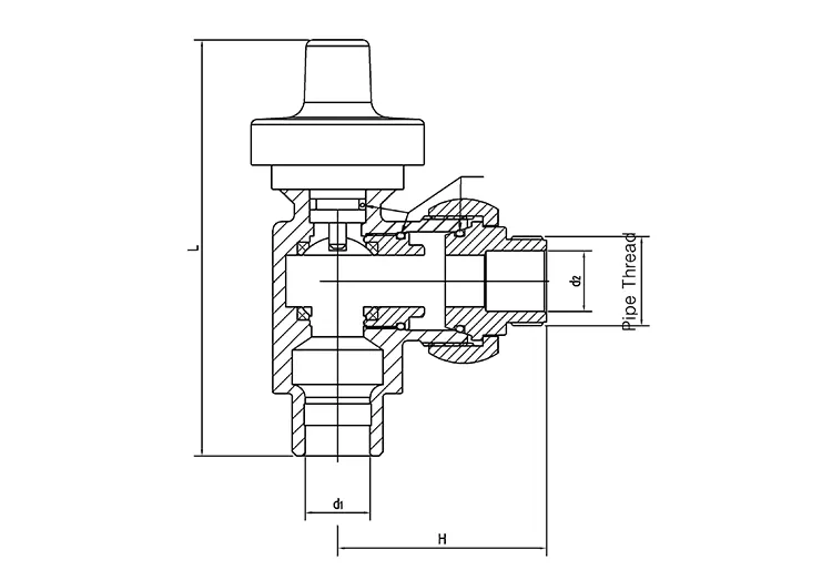 230℃ High Temperature Right Angle Lockable Oil Release Valve
