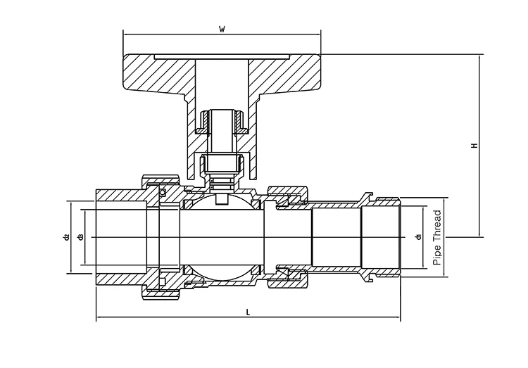 Union Type Branch Manifold Inlet Control Ball Valve